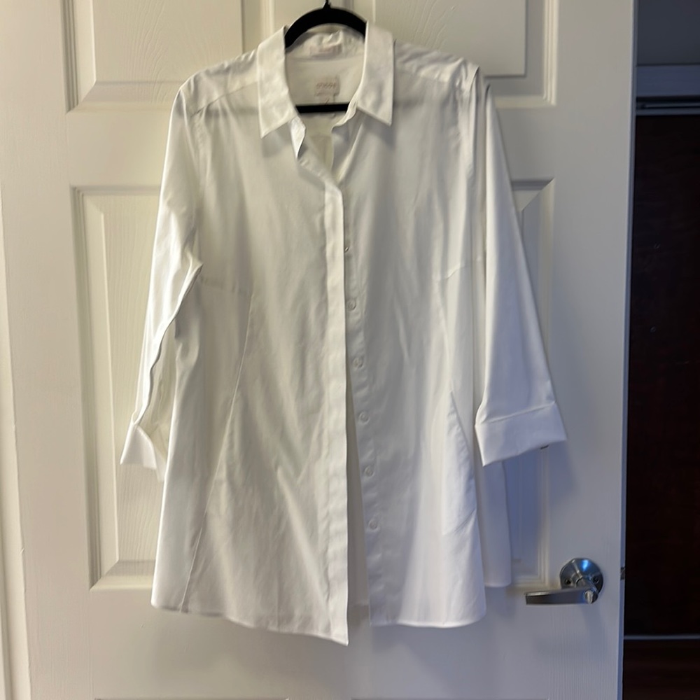Chicos, white button-down blouse, size 2